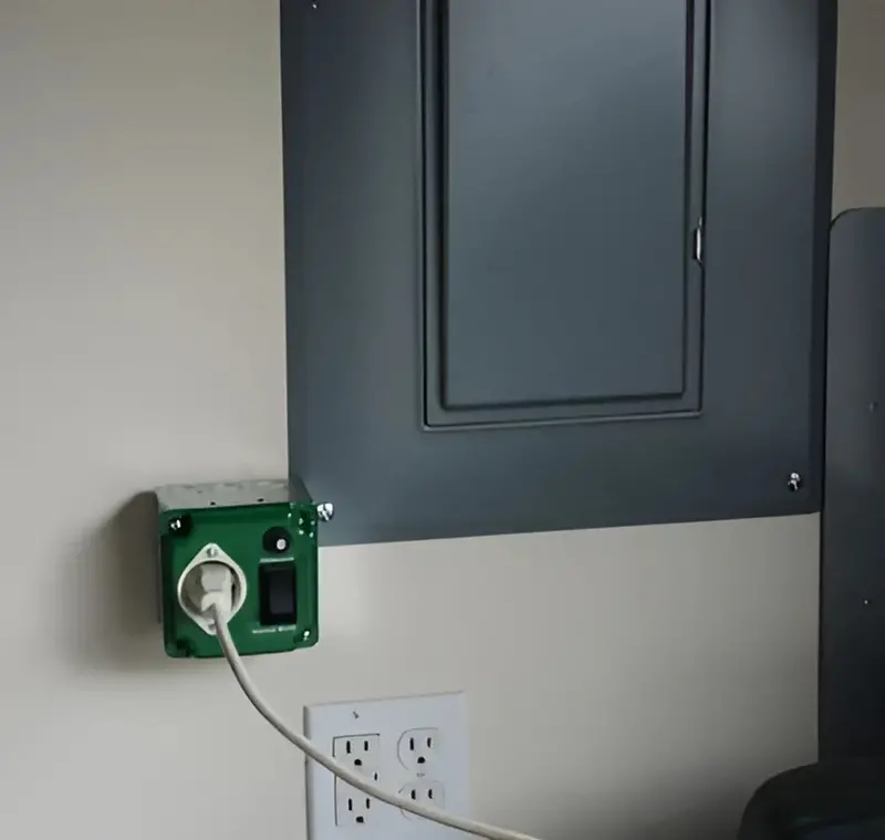 EZ Manual Generator Transfer Switch – 15-Amp, 125-Volt Green-Rated Device for Residential Backup Power Systems