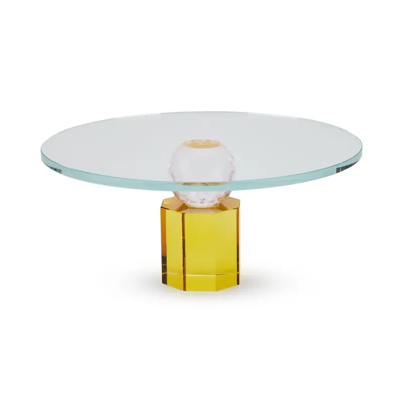Faceted Crystal Cake Stand with Tiered Display Structure
