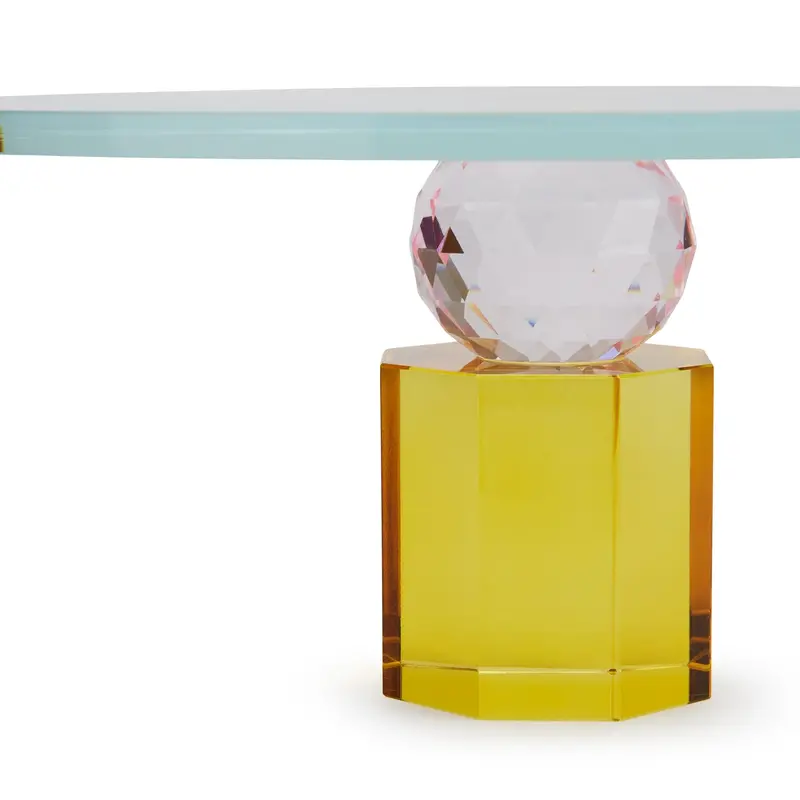 Faceted Crystal Cake Stand with Tiered Display Structure