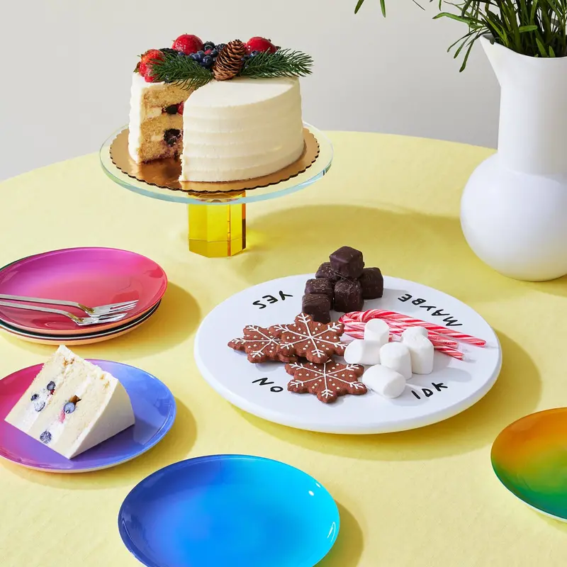Faceted Crystal Cake Stand with Tiered Display Structure