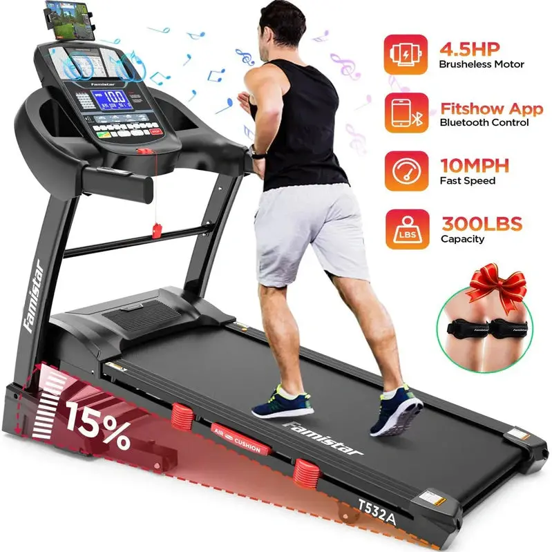 Famistar Home Treadmill – Space-Saving Foldable Design with 15 Incline Options and 300 lb Capacity