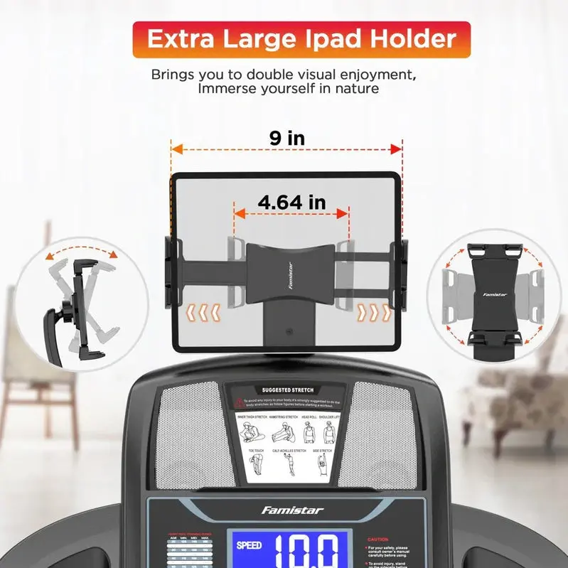 Famistar Home Treadmill – Space-Saving Foldable Design with 15 Incline Options and 300 lb Capacity
