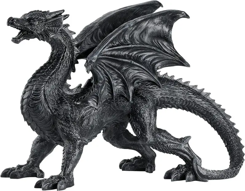 Fantasy Roaring Pterosaur Garden Statue – Gothic-Inspired Outdoor Sculpture for Lawns & Landscapes