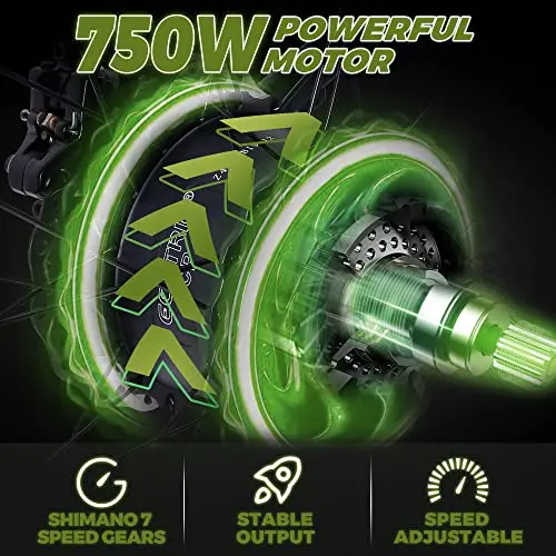 Fat-Tire E-Bike – 750W Aluminum-Framed Electric Bicycle with Front Suspension and 48V Battery