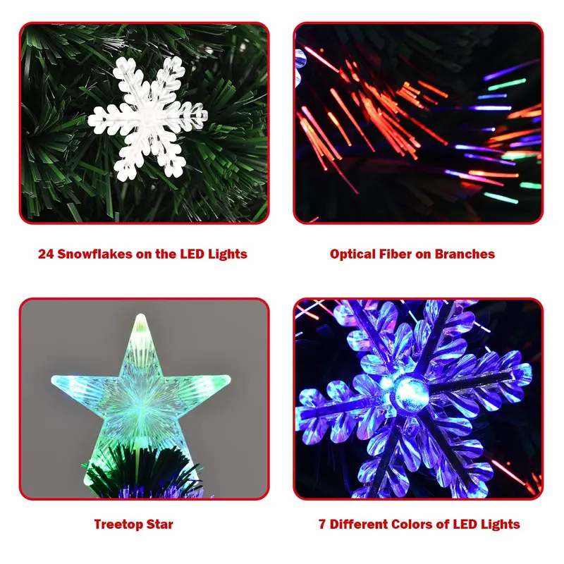 Fiber Optic Artificial Christmas Tree — Twinkling Light Effects & Pre-Lit Convenience