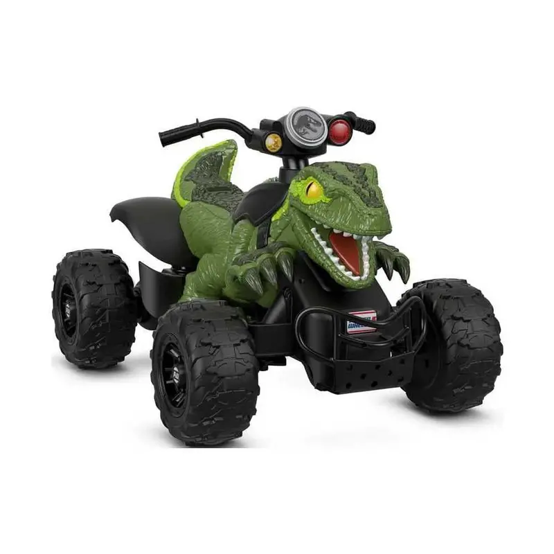 Fisher-Price Power Wheels Jurassic World Dino Racer ATV – 6 MPH Ride-On with Dinosaur-Themed Design