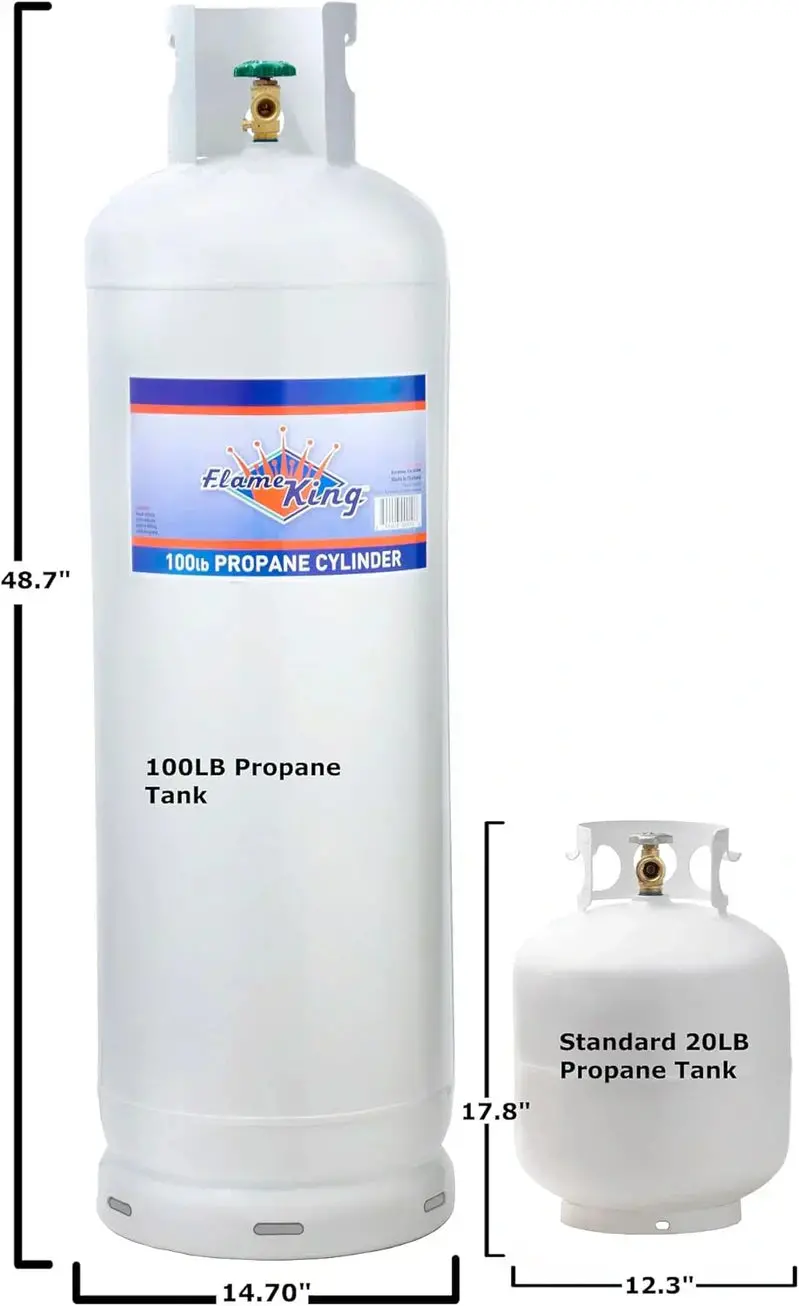 Flame King Steel Propane Cylinder Tank – POL Valve & Protective Collar for Grills, Fireplaces & Dryers