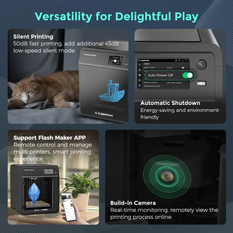 FLASHFORGE AD5M Pro High-Speed 3D Printer — 600 mm/s Velocity, Smart Auto-Leveling & Industrial-Grade Precision