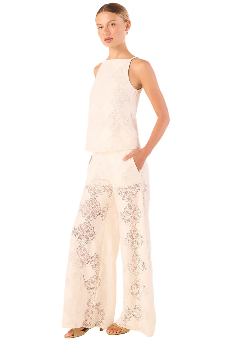 Floral Lace Square-Neck Blouse — Semi-Sheer Feminine Top with Embroidered Details