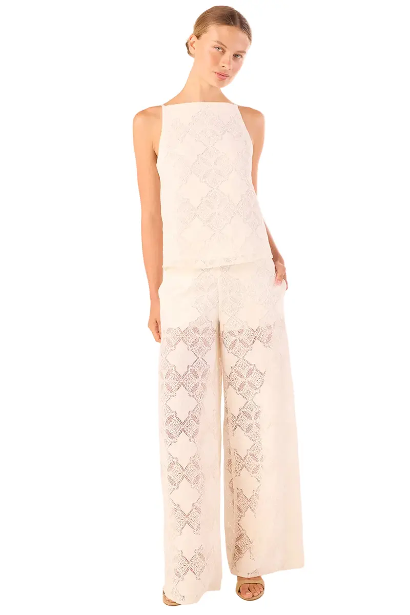 Floral Lace Square-Neck Blouse — Semi-Sheer Feminine Top with Embroidered Details