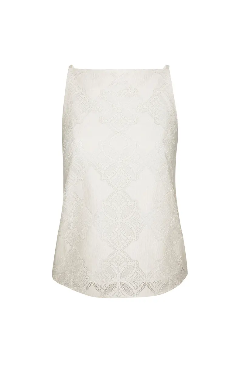 Floral Lace Square-Neck Blouse — Semi-Sheer Feminine Top with Embroidered Details
