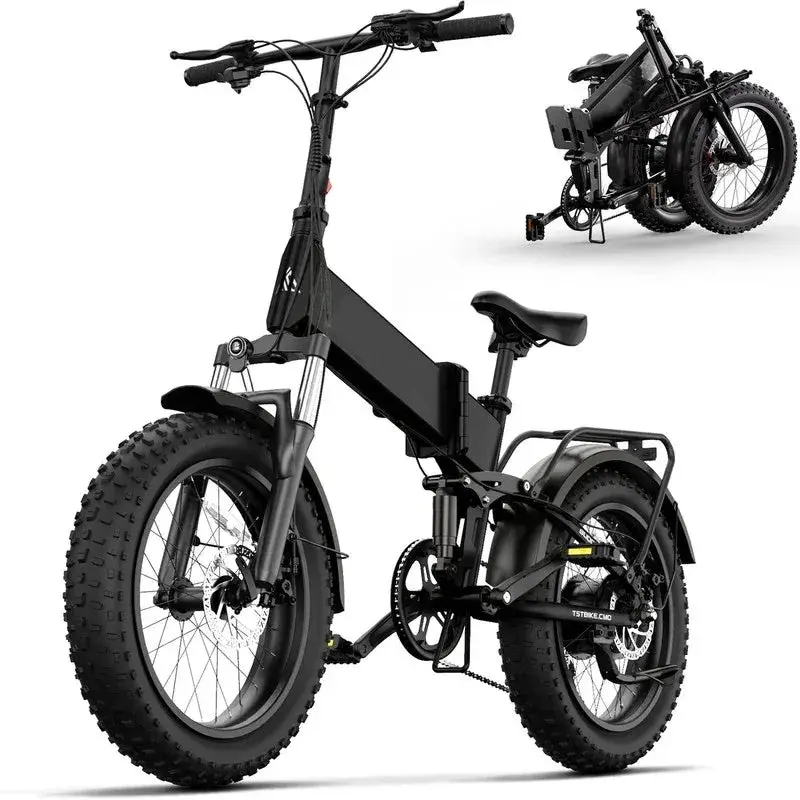 Foldable 48V Fat-Tire Electric Bike – 750W Hub Motor, 13Ah Battery, 20-Inch All-Terrain Wheels