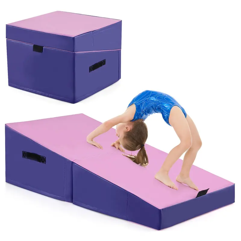Foldable Incline Gymnastics Mat — Non-Slip EPE Foam Training Pad with Carry Handle