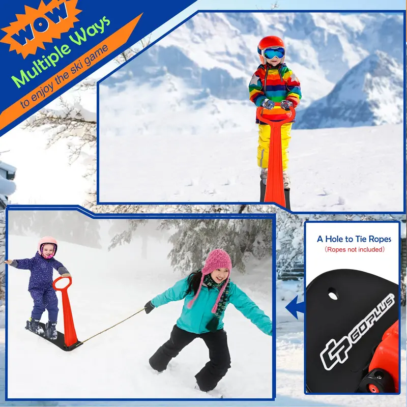 Foldable Winter Ski Scooter with Ergonomic Handlebars for Smooth Gliding on Snow and Ice