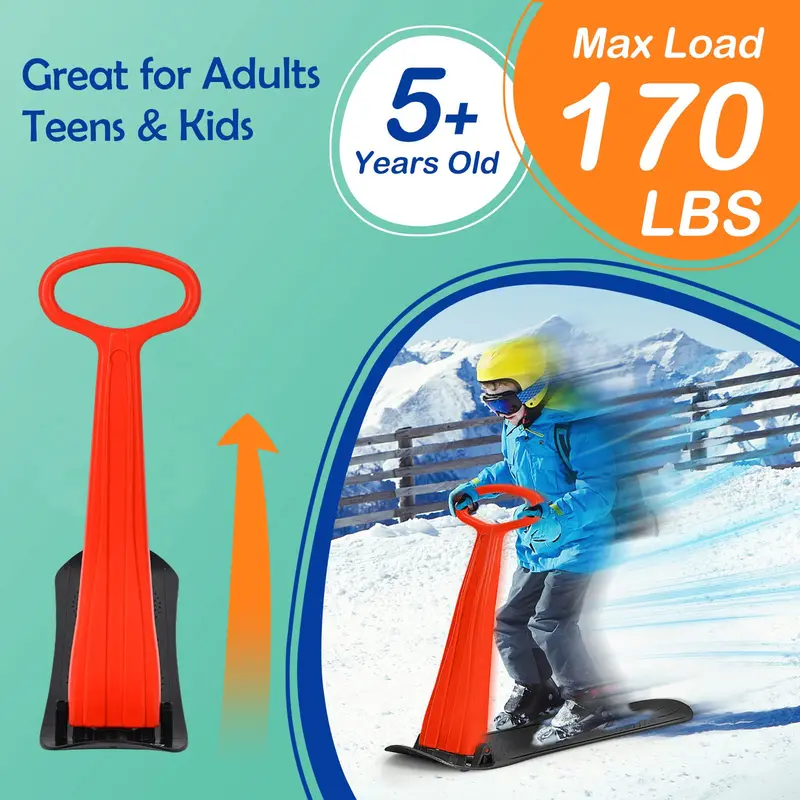 Foldable Winter Ski Scooter with Ergonomic Handlebars for Smooth Gliding on Snow and Ice