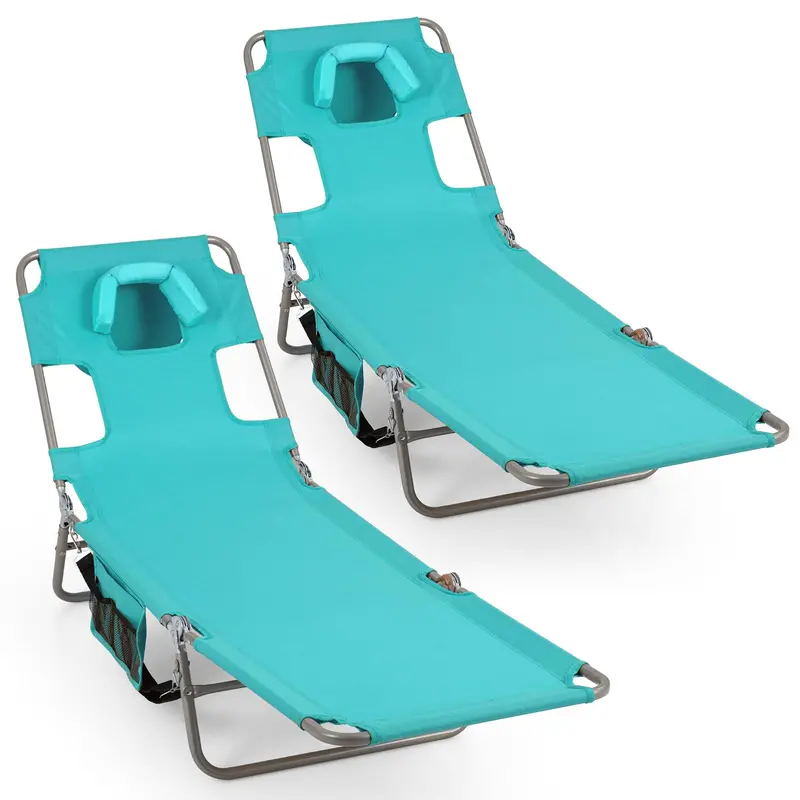 Folding Tanning Lounge Chair – Five-Position Reclining Design for Sunbathing