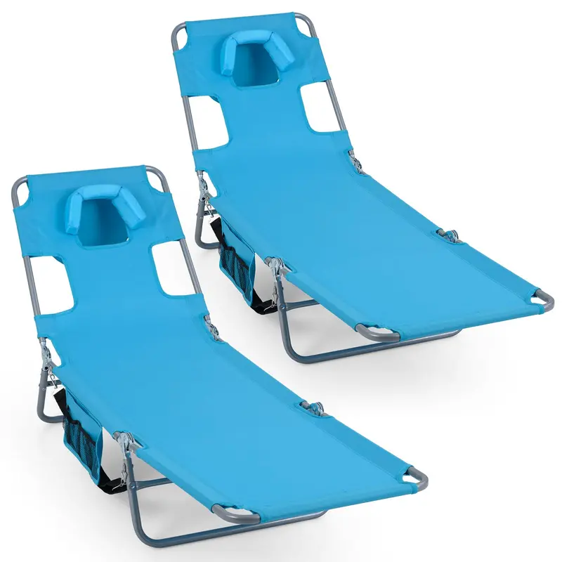 Folding Tanning Lounge Chair – Five-Position Reclining Design for Sunbathing