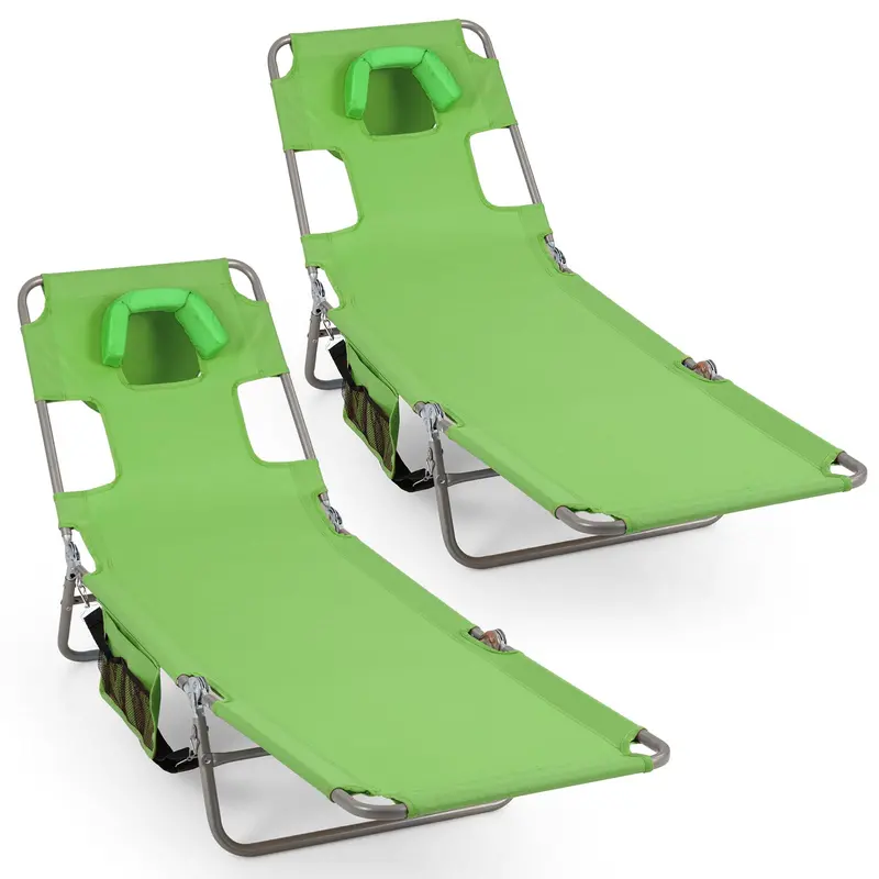 Folding Tanning Lounge Chair – Five-Position Reclining Design for Sunbathing