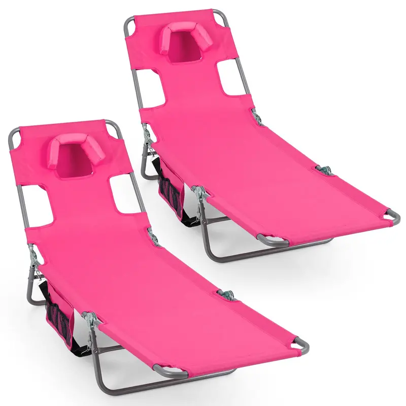 Folding Tanning Lounge Chair – Five-Position Reclining Design for Sunbathing