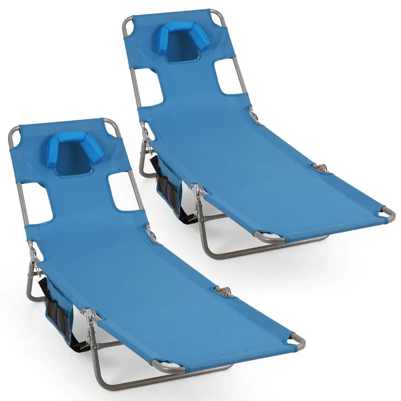 Folding Tanning Lounge Chair – Five-Position Reclining Design for Sunbathing