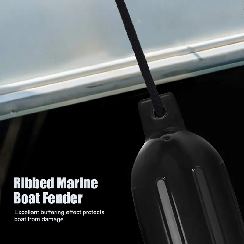 Four-Pack Ribbed Marine Boat Fenders – Durable Inflatable Dock Protection for Vessels