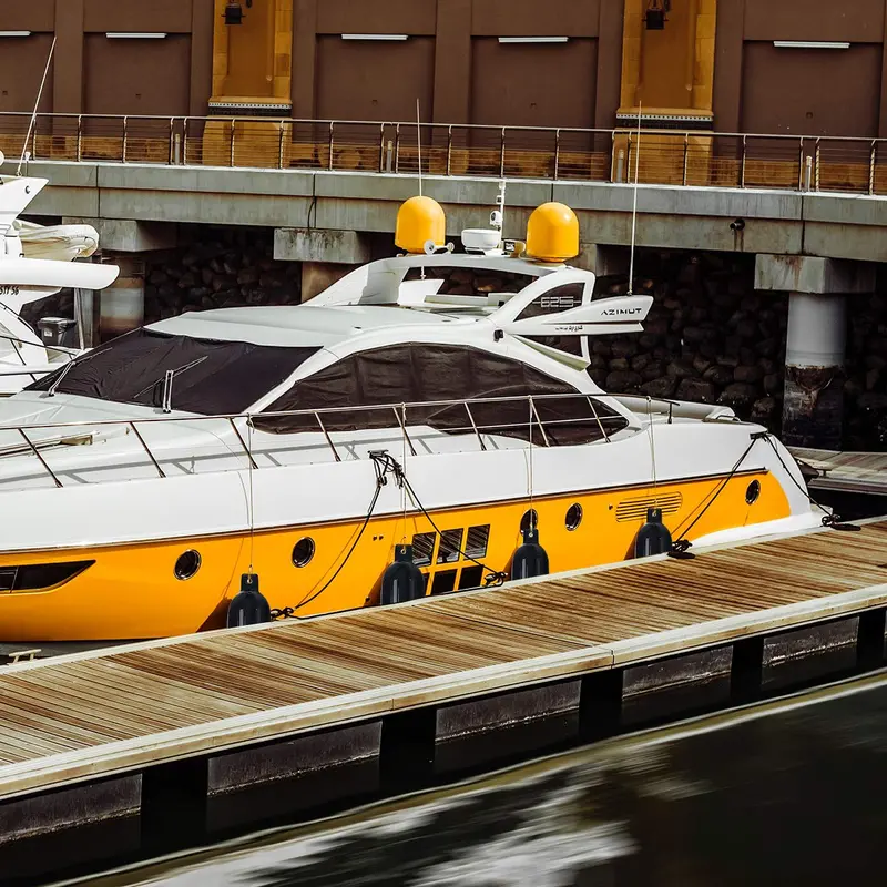 Four-Pack Ribbed Marine Boat Fenders – Durable Inflatable Dock Protection for Vessels