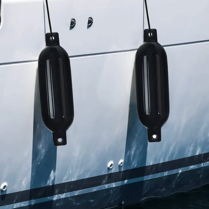 Four-Pack Ribbed Marine Boat Fenders – Durable Inflatable Dock Protection for Vessels