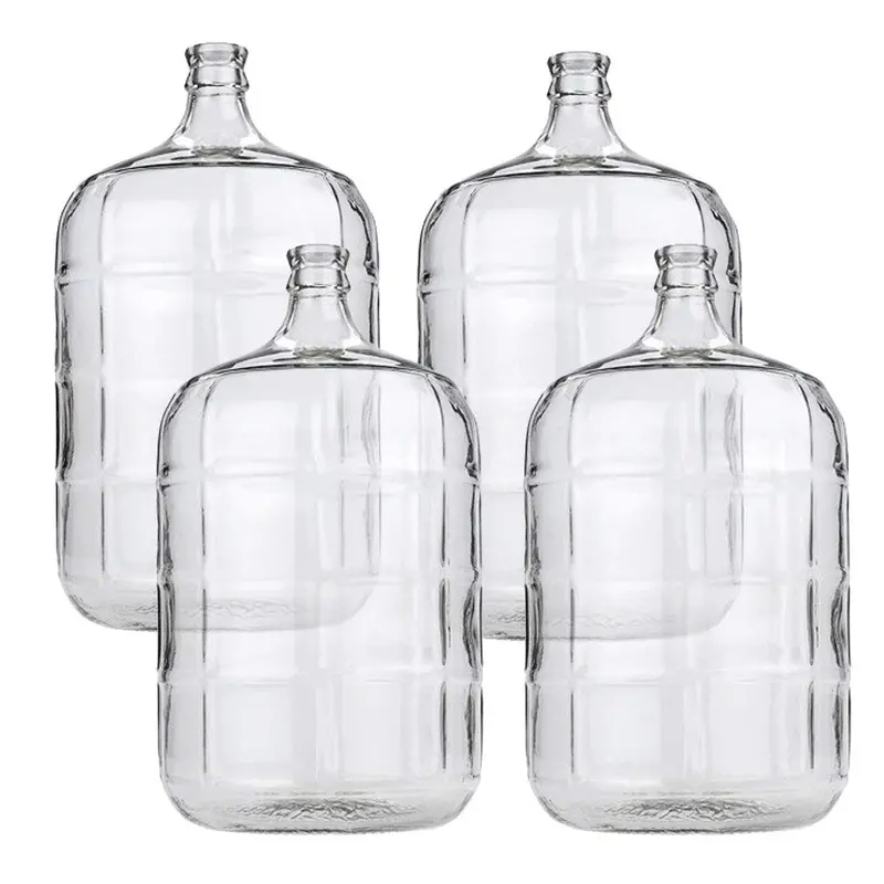 Four-Piece 5-Gallon Glass Carboy Set for Home Brewing Beer and Wine Fermentation