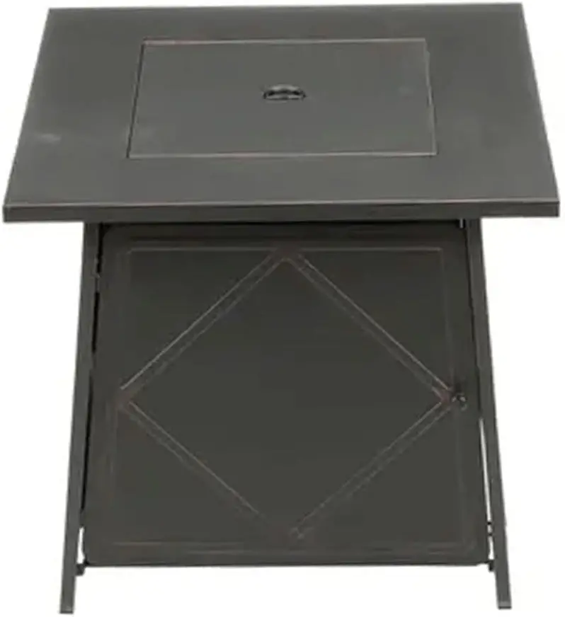 Four Seasons 50,000 BTU Square Gas Fire Pit Table – All-Season Dual-Heat Patio Fire Feature