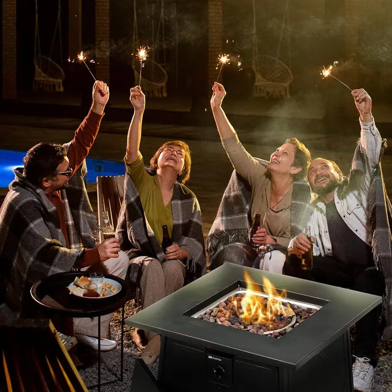 Four Seasons 50,000 BTU Square Gas Fire Pit Table – All-Season Dual-Heat Patio Fire Feature
