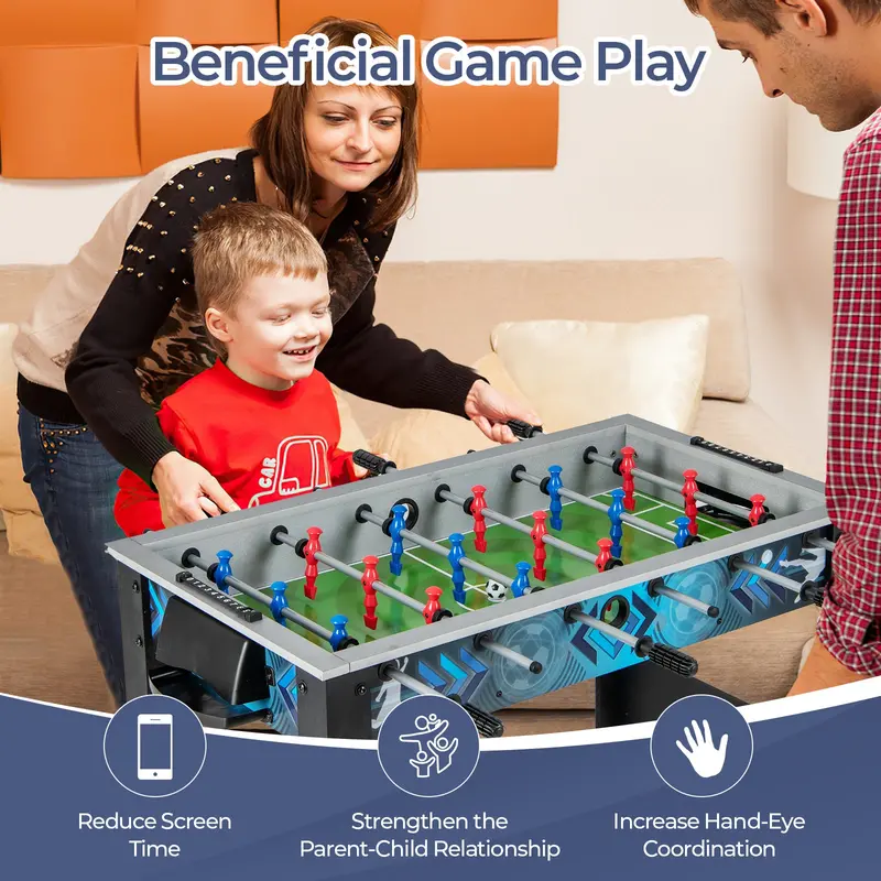 Freestanding Foosball Table Featuring Dual Balls and Precision Ball-Tracking Rods