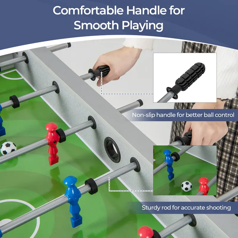 Freestanding Foosball Table Featuring Dual Balls and Precision Ball-Tracking Rods