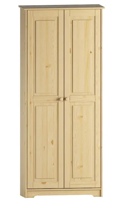 Freestanding Solid Wood Pantry Cabinet – Adjustable Shelving & Ample Closet-Style Storage
