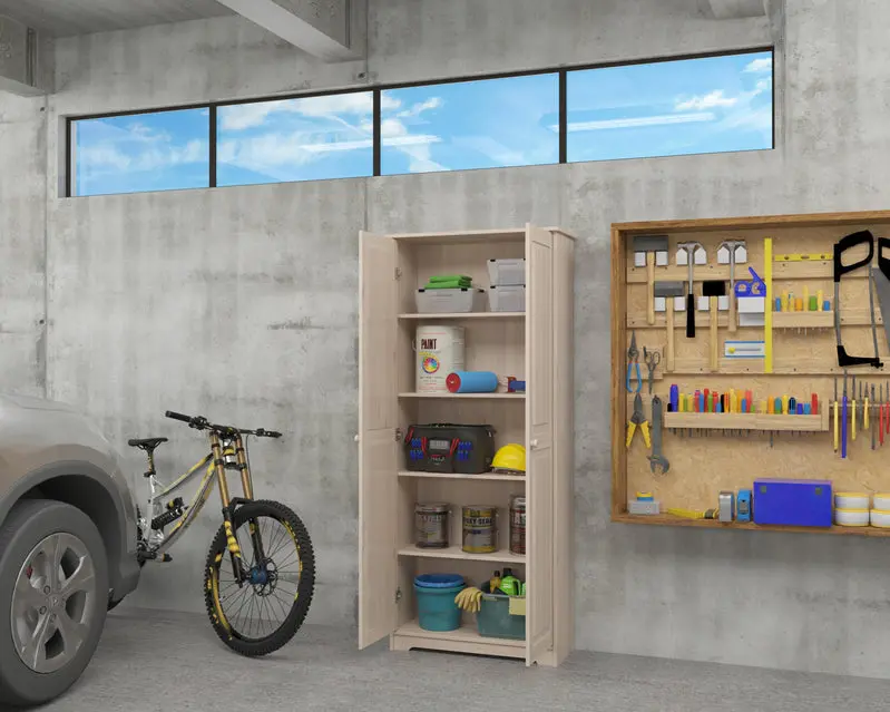 Freestanding Solid Wood Pantry Cabinet – Adjustable Shelving & Ample Closet-Style Storage