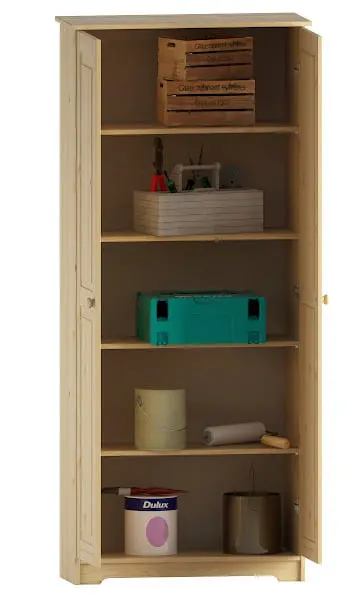 Freestanding Solid Wood Pantry Cabinet – Adjustable Shelving & Ample Closet-Style Storage