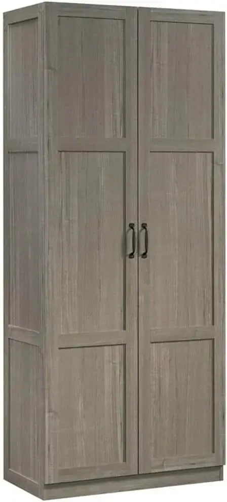 Freestanding White Pantry Cabinet Featuring Adjustable Shelving