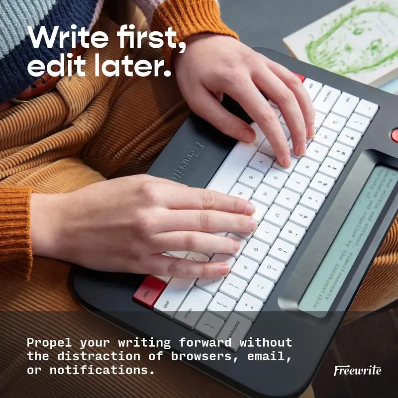 Freewrite Alpha E-Ink Typewriter — Backlit Display, Cloud Sync, Distraction-Free Writing