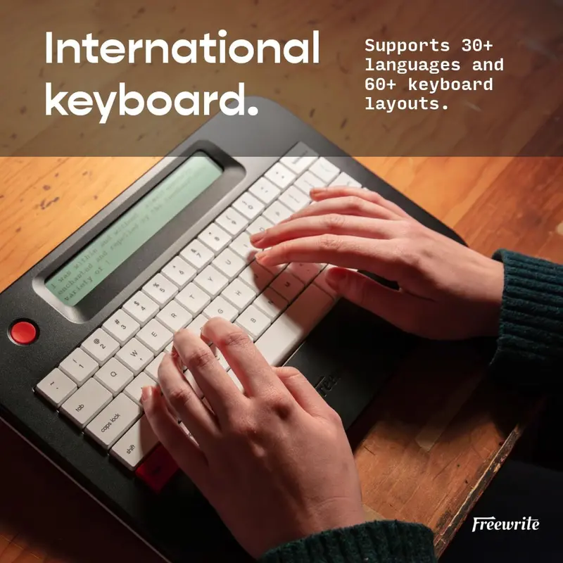 Freewrite Alpha E-Ink Typewriter — Backlit Display, Cloud Sync, Distraction-Free Writing