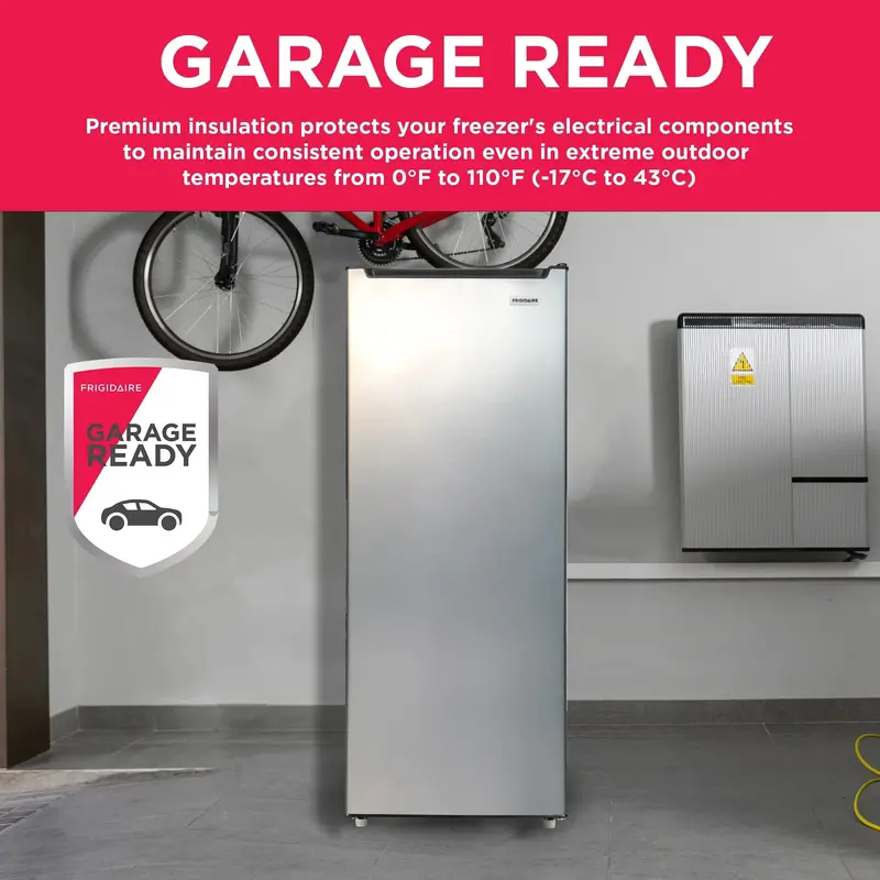 Frigidaire 6.5 Cu. Ft. Upright Freezer – Energy-Efficient Platinum-Finish Model