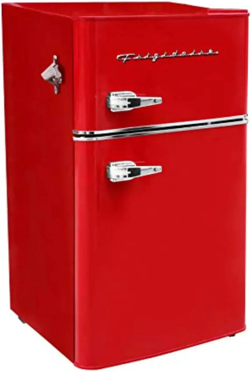 Frigidaire Retro Mini Fridge with Freezer – 3.1 cu. ft., Side-Mount Bottle Opener, Ideal for Dorms and Offices