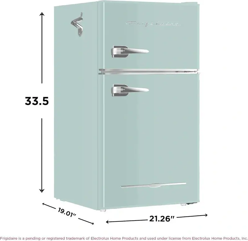 Frigidaire Retro Mini Fridge with Freezer – 3.1 cu. ft., Side-Mount Bottle Opener, Ideal for Dorms and Offices