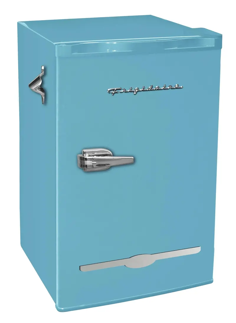 Frigidaire Retro-Style 3.2 Cu. Ft. Mini Fridge – Blue Finish with Built-In Bottle Opener