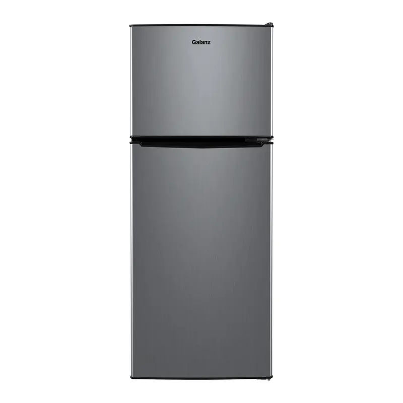 Galanz 4.6 Cu Ft Stainless Steel Two-Door Compact Refrigerator with Freezer