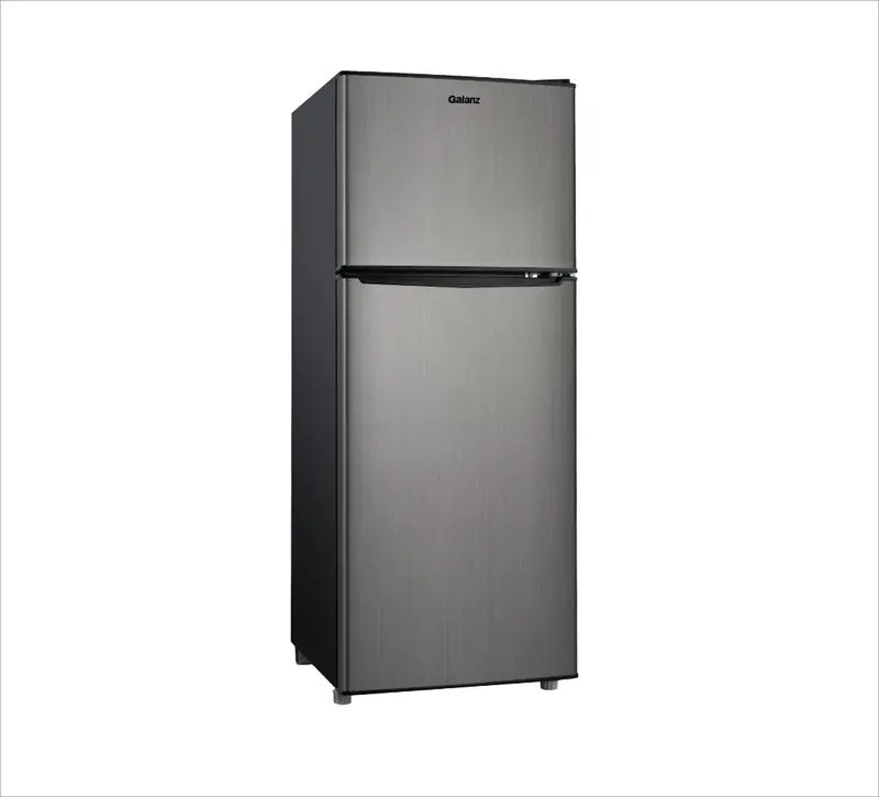 Galanz 4.6 Cu Ft Stainless Steel Two-Door Compact Refrigerator with Freezer