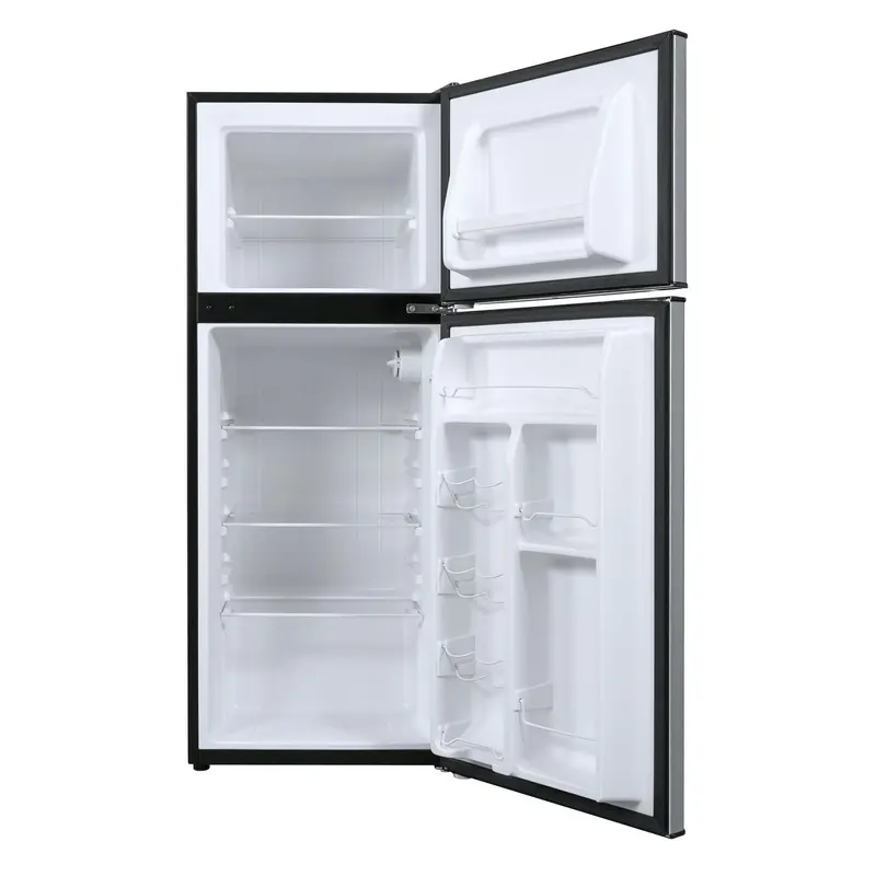 Galanz 4.6 Cu Ft Stainless Steel Two-Door Compact Refrigerator with Freezer