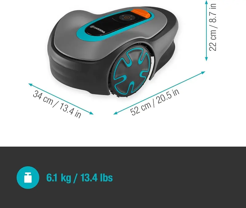 Gardena Sileno Mini Robotic Lawn Mower – Bluetooth & App-Controlled for Up to 500 m² (German Edition, Model 15202-20)