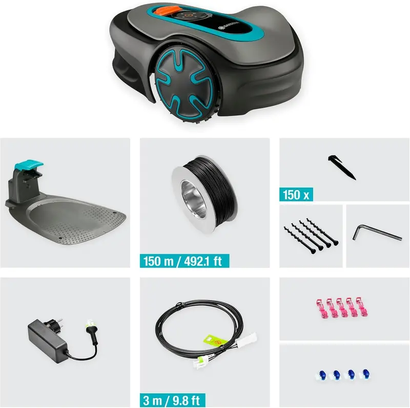 Gardena Sileno Mini Robotic Lawn Mower – Bluetooth & App-Controlled for Up to 500 m² (German Edition, Model 15202-20)