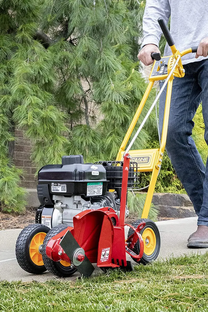 Gas-Powered Lawn Edger Featuring a 5.5 HP Briggs & Stratton Engine and 7-Inch All-Terrain Wheels