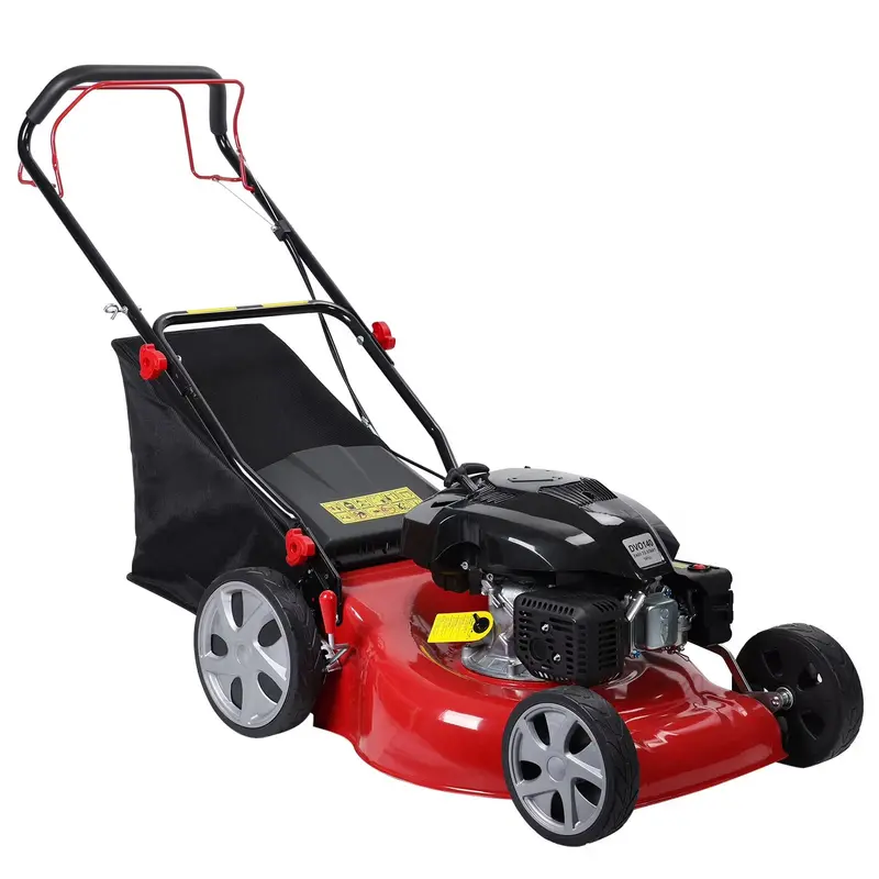 Gas-Powered Self-Propelled Lawn Mower – 141cc Engine, 50-Liter Grass Collection Bag, All-Terrain Large Tires