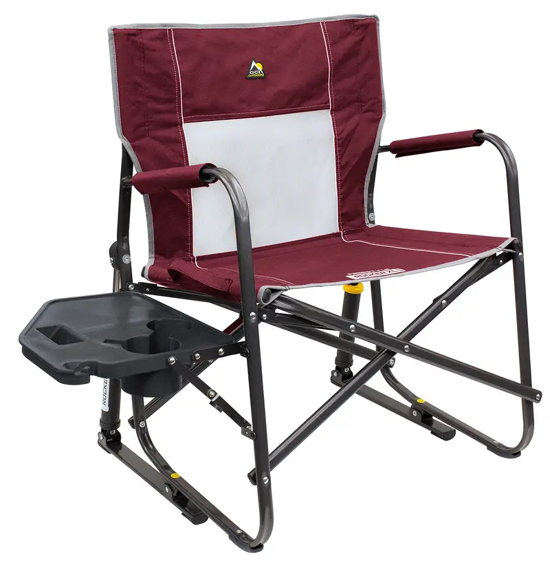 GCI Outdoor Freestyle Rocker XL Folding Rocking Chair — 250-Lb Capacity, Integrated Side Table
